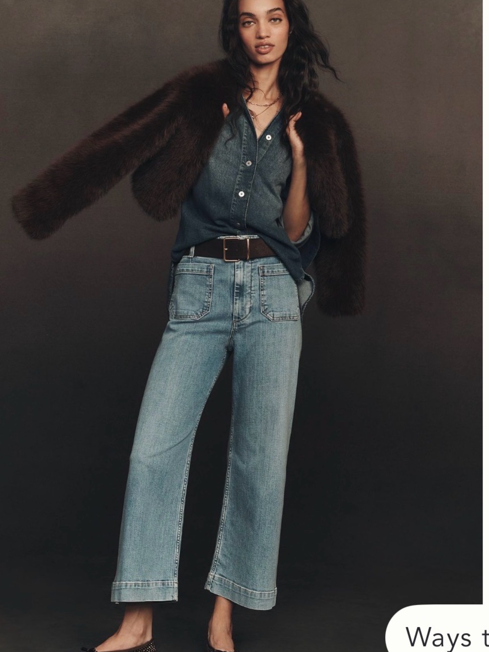 Anthropoligie Maeve Collette Medium Blue Wide Crop Jeans